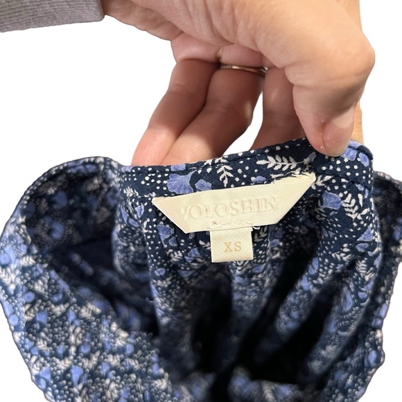 VOLOSHIN Cropped Indigo Blue Floral Crop Top Size XS - Picture 12 of 13